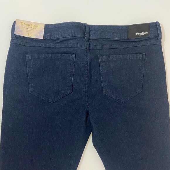 Boom Boom Jeans Boot Cut Women's Size 15 (33 x 32) Mid Rise Dark Wash NWT - Picture 4 of 8